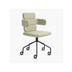 Obrotowe krzesło biurowe z tkaniny z podstawą 5-Spoke na kółkach Luxy Cluster