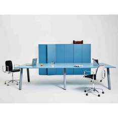 Modułowy prostokątny drewniany stół konferencyjny Manerba Apollo