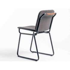 Krzesło na płozie z tkaniny z wbudowaną poduszką Manganèse Éditions BABYLONE 03