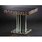 Wysoki stolik boczny z lustrzanego szkła i drewna Mantellassi 1926 Ola