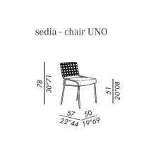 Linowe krzesło ogrodowe z wbudowaną poduszką Meridiani TAI OPEN AIR UNO