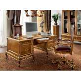Prostokątne biurko biurowe z litego drewna z szufladami Modenese Gastone 12303