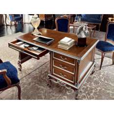 Prostokątne biurko biurowe z litego drewna z szufladami Modenese Gastone 12304