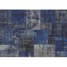 Ręcznie wykonany dywan patchworkowy Mohebban Patchwork DARK BLUE