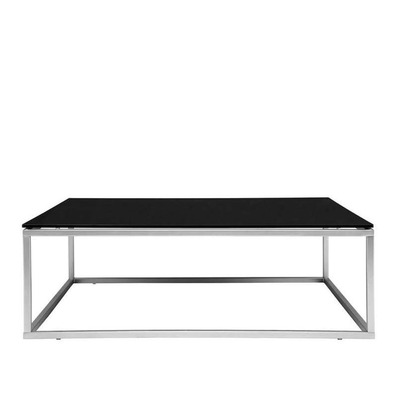 ACTONA stolik kawowy BRAN czarny - szkło, nikiel szczotkowany Maximus Design