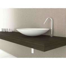 Owalna umywalka z blatem Solid Surface MOMA Design Pearl