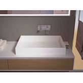 Umywalka nablatowa prostokątna Solid Surface MOMA Design Platinum