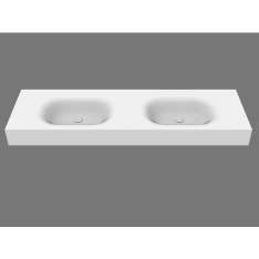 Podwójna okrągła umywalka wisząca Solid Surface MOMA Design AQUATICO SYSTEM