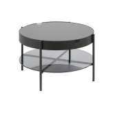 Stolik Actona szklany Tipton L czarny - szkło | metal