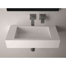 Pojedyncza umywalka ścienna Solid Surface MOMA Design CUBATECNO