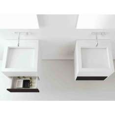 Kwadratowa umywalka wisząca z szufladami MOMA Design CUBIC