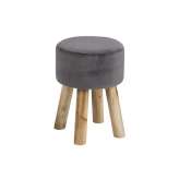 Stołek Actona Maren szary - welur | nogi dębowe