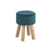 Stołek Actona Maren zielony - welur | nogi dębowe