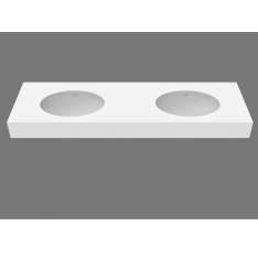 Podwójna okrągła umywalka wisząca Solid Surface MOMA Design ELI SYSTEM 50