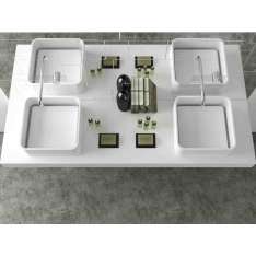 Umywalka nablatowa kwadratowa Solid Surface MOMA Design JUMP