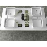 Umywalka nablatowa kwadratowa Solid Surface MOMA Design JUMP