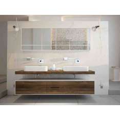 Podwójna wisząca drewniana szafka na kosmetyki MOMA Design SLIM LINE
