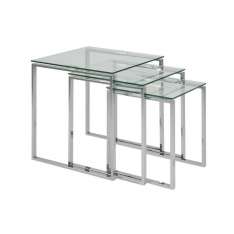 Zestaw stolików Actona Katrine Trio - szkło | chrom