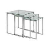 Zestaw stolików Actona Katrine Trio - szkło | chrom