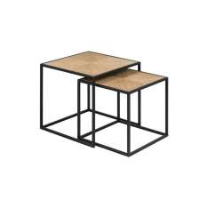 Zestaw stolików Actona Ortiz - drewno pawilonia | metal