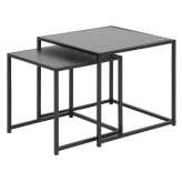 Zestaw stolików Actona Seaford czarne - MDF metal