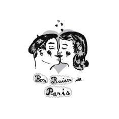 Winylowa naklejka ścienna Moustache BON BAISER DE PARIS