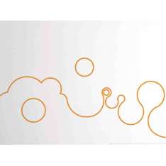 Naklejka ścienna Moustache BUBLE LINE ORANGE