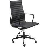 Fotel biurowy Aeron Prestige Plus czarny - skóra naturalna | aluminium