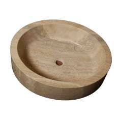 Umywalka nablatowa owalna z trawertynu Naturalmente Puglia Travertine washbasin