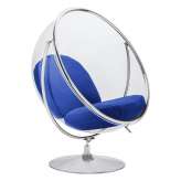 Poduszka Fotel Bubble Stand 2 Atramentowa - akryl | chrom | wełna