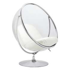 Poduszka Fotel Bubble Stand 2 biała - akryl | chrom | ekoskóra