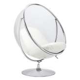 Poduszka Fotel Bubble Stand 2 biała - akryl | chrom | ekoskóra