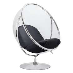 Poduszka Fotel Bubble Stand 2 czarna - akryl | chrom | ekoskóra