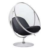 Poduszka Fotel Bubble Stand 2 czarna - akryl | chrom | ekoskóra