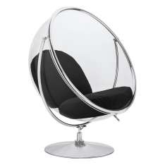 Poduszka Fotel Bubble Stand 2 czarna - akryl | chrom | wełna