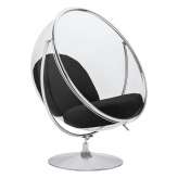 Poduszka Fotel Bubble Stand 2 czarna - akryl | chrom | wełna