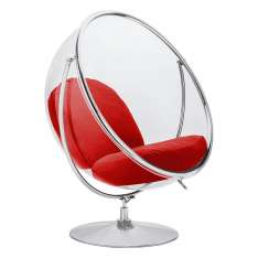 Poduszka Fotel Bubble Stand 2 czerwona - akryl | chrom | wełna