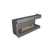 Narożny kominek na bioetanol do zabudowy NetZero Fire NZ60F Right-Corner Firebox