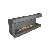 Narożny kominek na bioetanol do zabudowy NetZero Fire NZ72F Right-Corner Firebox