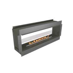Dwustronnie wbudowane palenisko na bioetanol NetZero Fire NZ72F See-Through Firebox