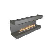 3-stronne wbudowane palenisko na bioetanol NetZero Fire NZ72F Three-Sided Firebox