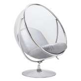 Poduszka Fotel Bubble Stand 2 srebrna - akryl | chrom | ekoskóra