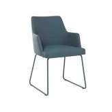 Skórzane krzesło na płozie z podłokietnikami i metalową podstawą New Life Ama PO01 BASE 20