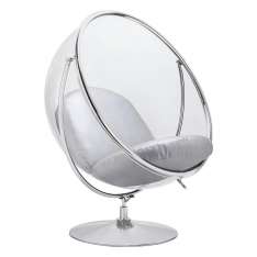 Poduszka Fotel Bubble Stand 2 srebrna - akryl | chrom | ekoskóra