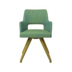 Tapicerowane krzesło z otwartym oparciem z tkaniny z bukową podstawą New Life Ama PO02 BASE 11