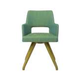 Tapicerowane krzesło z otwartym oparciem z tkaniny z bukową podstawą New Life Ama PO02 BASE 11
