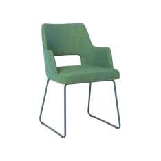 Krzesło na płozach z tkaniny z podłokietnikami i metalową podstawą New Life Ama PO02 BASE 20
