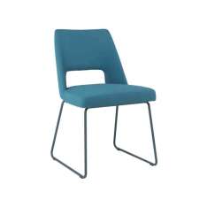 Krzesło z otwartym oparciem z tkaniny na metalowej podstawie New Life Ama SE02 BASE 20