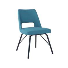 Krzesło z tkaniny z otwartym oparciem i metalową podstawą New Life Ama SE02 BASE 21