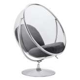 Poduszka Fotel Bubble Stand 2 szara - akryl | chrom | wełna